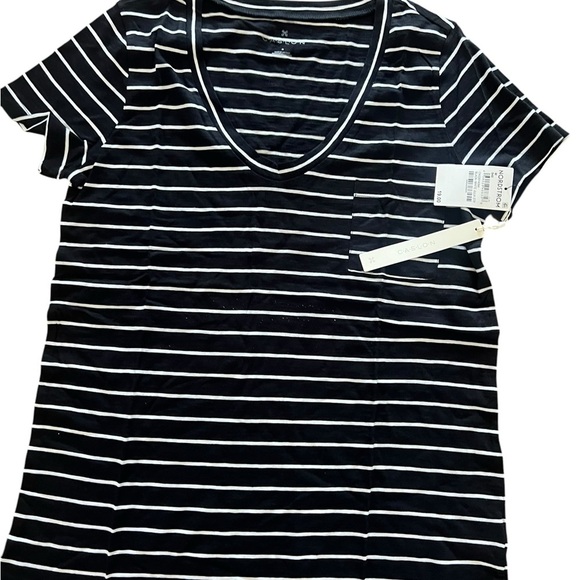 Caslon Black and White Fitted Short Sleeve Tee - Picture 1 of 5